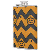 Halloween Chevron Patroon met geesten en pompoenen Heupfles (Links)