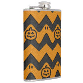 Halloween Chevron Patroon met geesten en pompoenen Heupfles (Rechts)