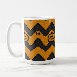 Halloween Chevron Patroon met geesten en pompoenen Koffiemok