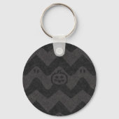 Halloween Chevron Patroon met geesten en pompoenen Sleutelhanger (Achterkant)
