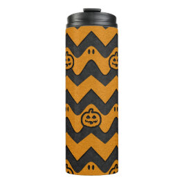 Halloween Chevron Patroon met geesten en pompoenen Thermosbeker