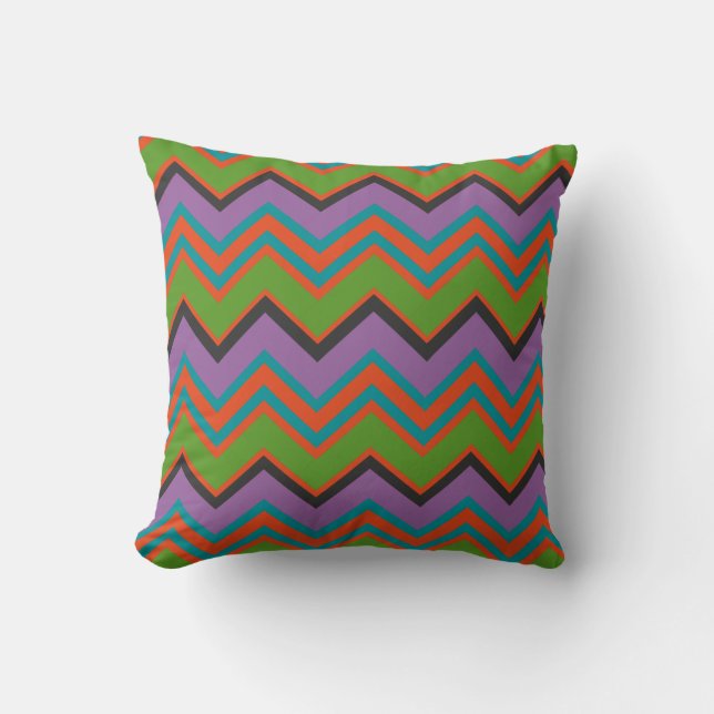 Halloween Chevron Pattern Kussen (Voorkant)