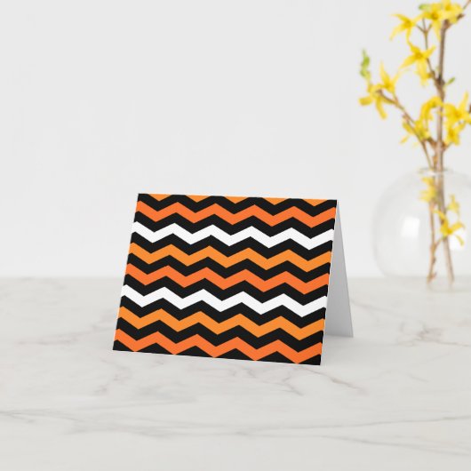 Halloween Chevron Streep Kaart (Gele Bloem)