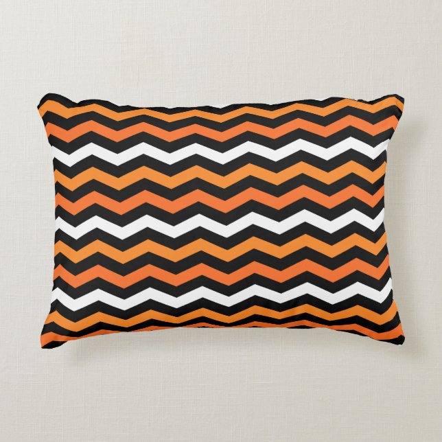 Halloween Chevron Stripe accent kussen (Voorkant)