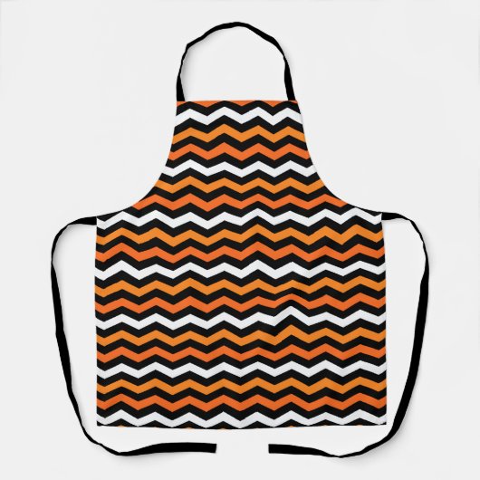 Halloween Chevron Stripe Apron Schort (Voorkant)