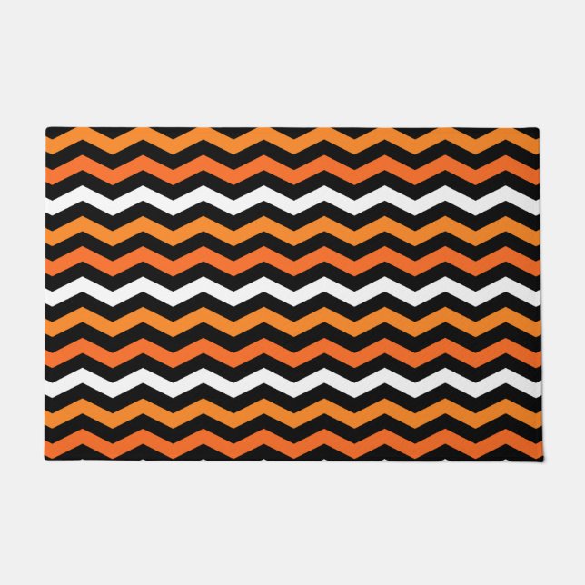 Halloween Chevron Stripe Doormat Deurmat (Voorkant)