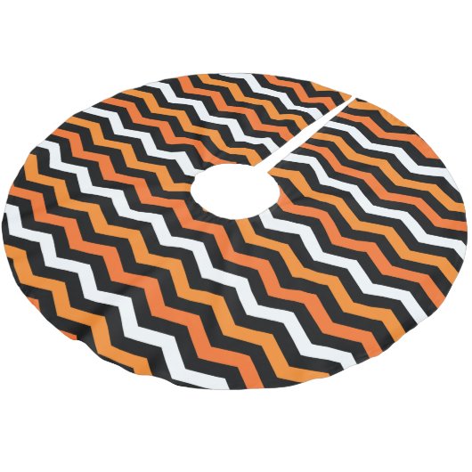 Halloween Chevron Stripe Kerstboom Rok (Gekanteld)
