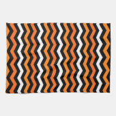 Halloween Chevron Stripe Kitchen Towel Theedoek (Horizontaal)