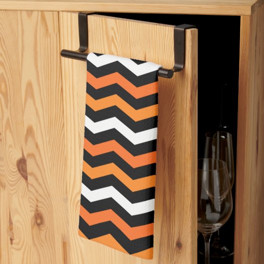 Halloween Chevron Stripe Kitchen Towel Theedoek (Derde Gevouwen)