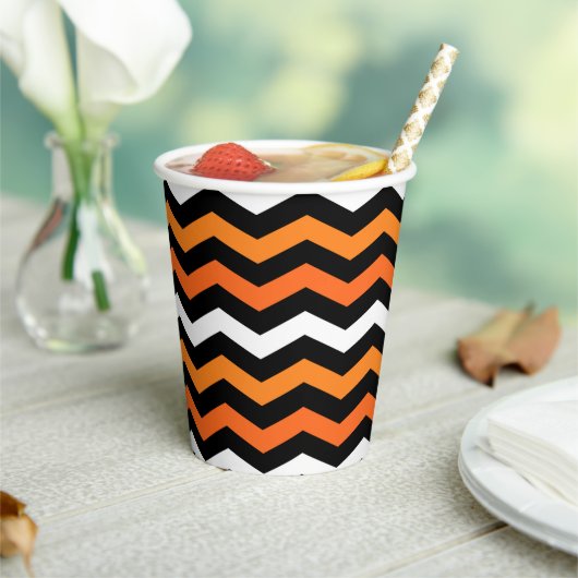 Halloween Chevron Stripe papieren bekers (Insitu)