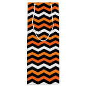 Halloween Chevron Stripe Wine Gift Bag Wijn Cadeautas (Achterkant)