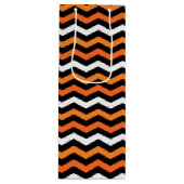 Halloween Chevron Stripe Wine Gift Bag Wijn Cadeautas (Voorkant)