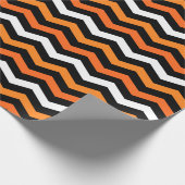 Halloween Chevron Stripe Wrapping Paper Cadeaupapier (Hoek)