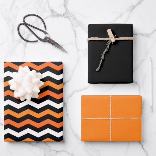 Halloween Chevron Stripe Wrapping Paper Sheets (Voorkant)