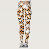 Halloween Chic Black White - Oranje patroonkostuum Leggings (Voorkant)