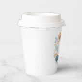 Halloween Chic Modern Roze Blauw Initiaal Koffie Papieren Bekers (Rechts)