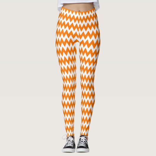 Halloween Chic Oranje White Stylish Witch Costume Leggings (Voorkant)