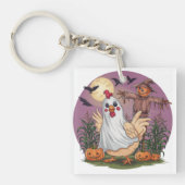 Halloween Chicken #12 Digitale kunst Sleutelhanger (Voorkant)