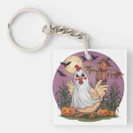 Halloween Chicken #12 Digitale kunst Sleutelhanger