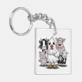 Halloween Chicken #13 Digitale kunst Sleutelhanger (Voorkant Links)