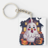 Halloween Chicken #1 Digitale kunst Sleutelhanger (Voorkant)