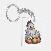 Halloween Chicken #5 Digitale kunst Sleutelhanger (Voorkant Links)