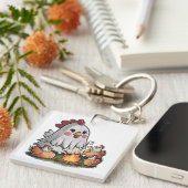 Halloween Chicken #5 Digitale kunst Sleutelhanger (Voorkant Rechts)