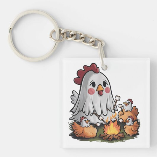 Halloween Chicken #5 Digitale kunst Sleutelhanger (Voorkant)