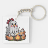 Halloween Chicken #5 Digitale kunst Sleutelhanger (Achterkant)