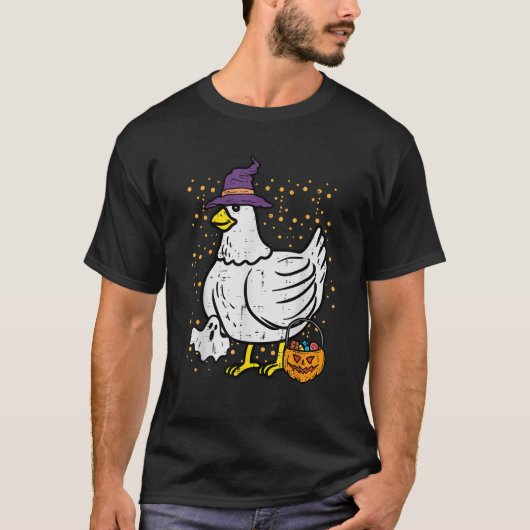 Halloween Chicken Rooster Costume Farmer Men Women T-shirt (Voorkant)