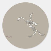 Halloween Chicken Skeletal Ronde Sticker (Voorkant)