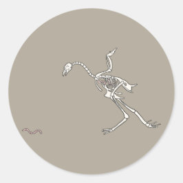 Halloween Chicken Skeletal Ronde Sticker