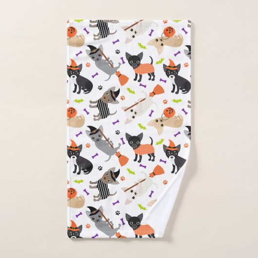 Halloween Chihuahua Bath Towel Set Bad Handdoek (Handdoek)