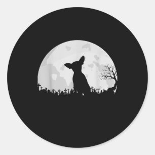 Halloween Chihuahua Costume Gift Moon Funny Ronde Sticker