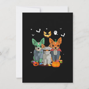 Halloween Chihuahua Dog Witch Cute Gift Dachshund Bedankkaart