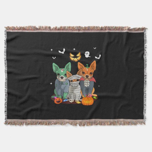 Halloween Chihuahua Dog Witch Cute Gift Dachshund Deken (Voorkant)