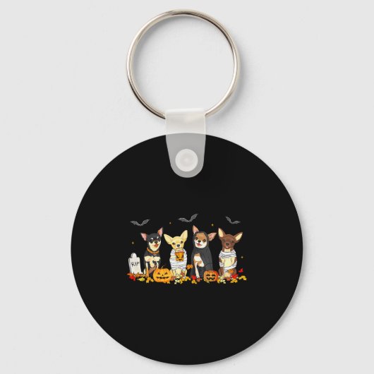 Halloween Chihuahua Ghost Soky Chihuahua Lovers Do Sleutelhanger (Voorkant)
