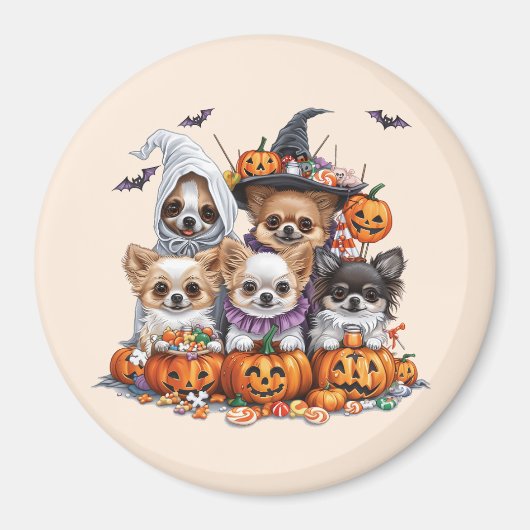 Halloween Chihuahua Honden Magneet (Voorkant)