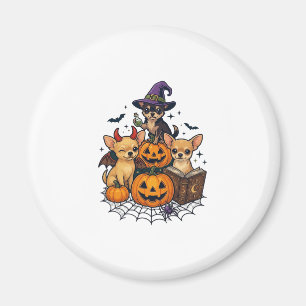 Halloween Chihuahua Honden Pompoenen Heksenhoed Sp Magneet