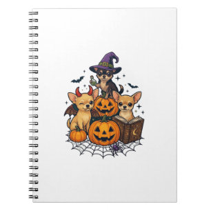 Halloween Chihuahua Honden Pompoenen Heksenhoed Sp Notitieboek