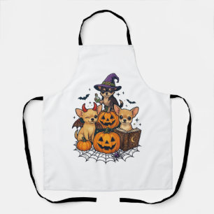 Halloween Chihuahua Honden Pompoenen Heksenhoed Sp Schort