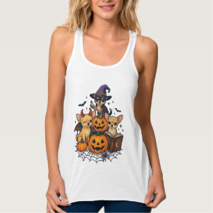 Halloween Chihuahua Honden Pompoenen Heksenhoed Sp Tanktop