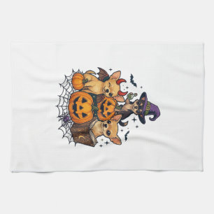 Halloween Chihuahua Honden Pompoenen Heksenhoed Sp Theedoek