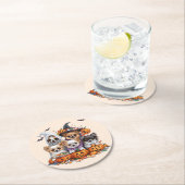 Halloween Chihuahua Honden Ronde Kartonnen Onderzetter (Insitu)