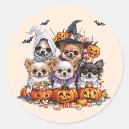 Halloween Chihuahua Honden Ronde Sticker