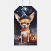 Halloween chihuahua met pompoenen eng cadeaulabel (Achterkant)