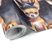 Halloween chihuahua met pompoenen eng cadeaupapier (Rol Hoek)