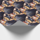 Halloween chihuahua met pompoenen eng cadeaupapier (Hoek)