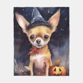 Halloween chihuahua met pompoenen eng fleece deken (Voorkant)