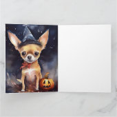 Halloween chihuahua met pompoenen eng kaart (Binnen)